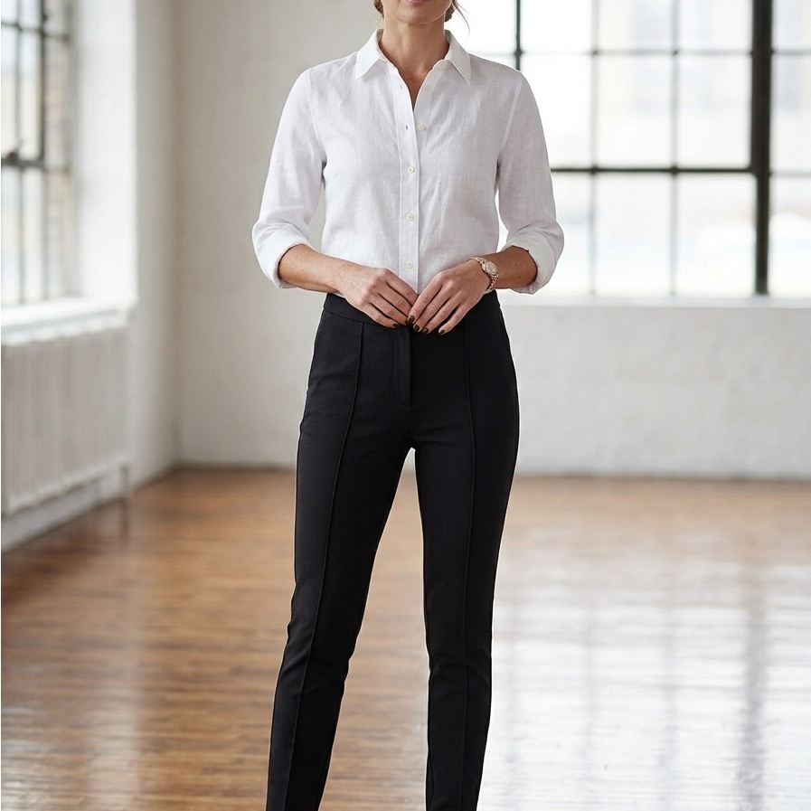 Burberry London Black Piped Slim-Leg Trousers / Leggings - Size 6